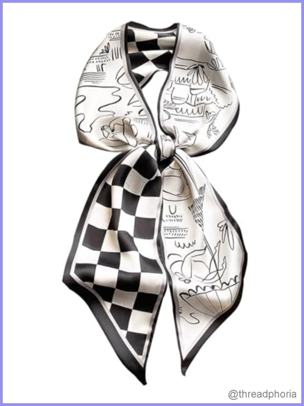 Silky Long Thin Satin Scarf Multi-purpose Headscarf Hair Neck Bag Accessory
